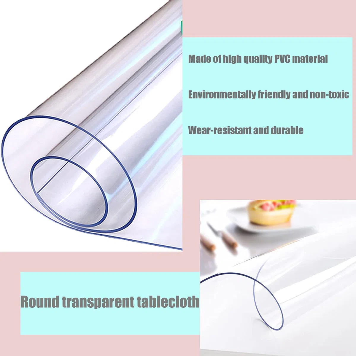 Transparente Schreibtischunterlage aus PVC, 1,5 mm dick, transparente Tischabdeckung, Schutz für Bürocomputer und Schreibtische, 50 x 95 cm, Vinyl-Schreibunterlage für Arbeitsplatzschutz