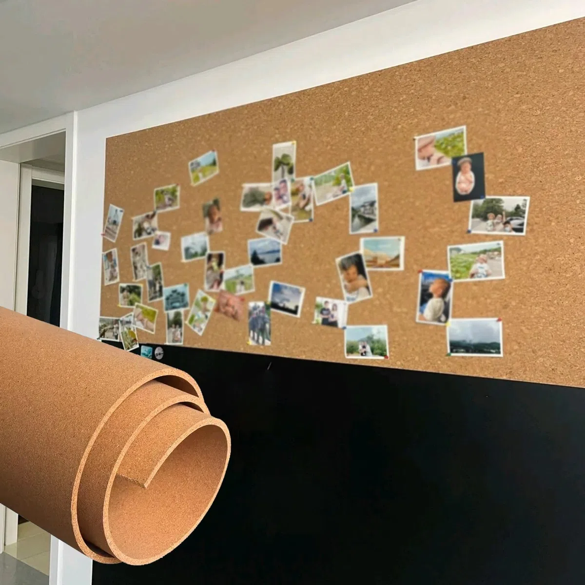 Pinnbare Wandtafel für Zuhause, Büro, Arbeitsplatz, selbstklebende Korktafelrolle für Haus, Küche, Wohnheim, Kirche oder Klassenzimmer, strapazierfähiges Schaufenster-Bilderblatt (Farbe: 8 mm, Größe