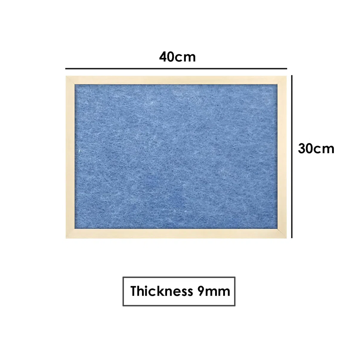 Korktafel Filz-Pinnwand Blau 2er-Pack, 30 x 40 cm, dekorative Pinnwand mit Holzrahmen, Notiztafel, für Home Office und Schule