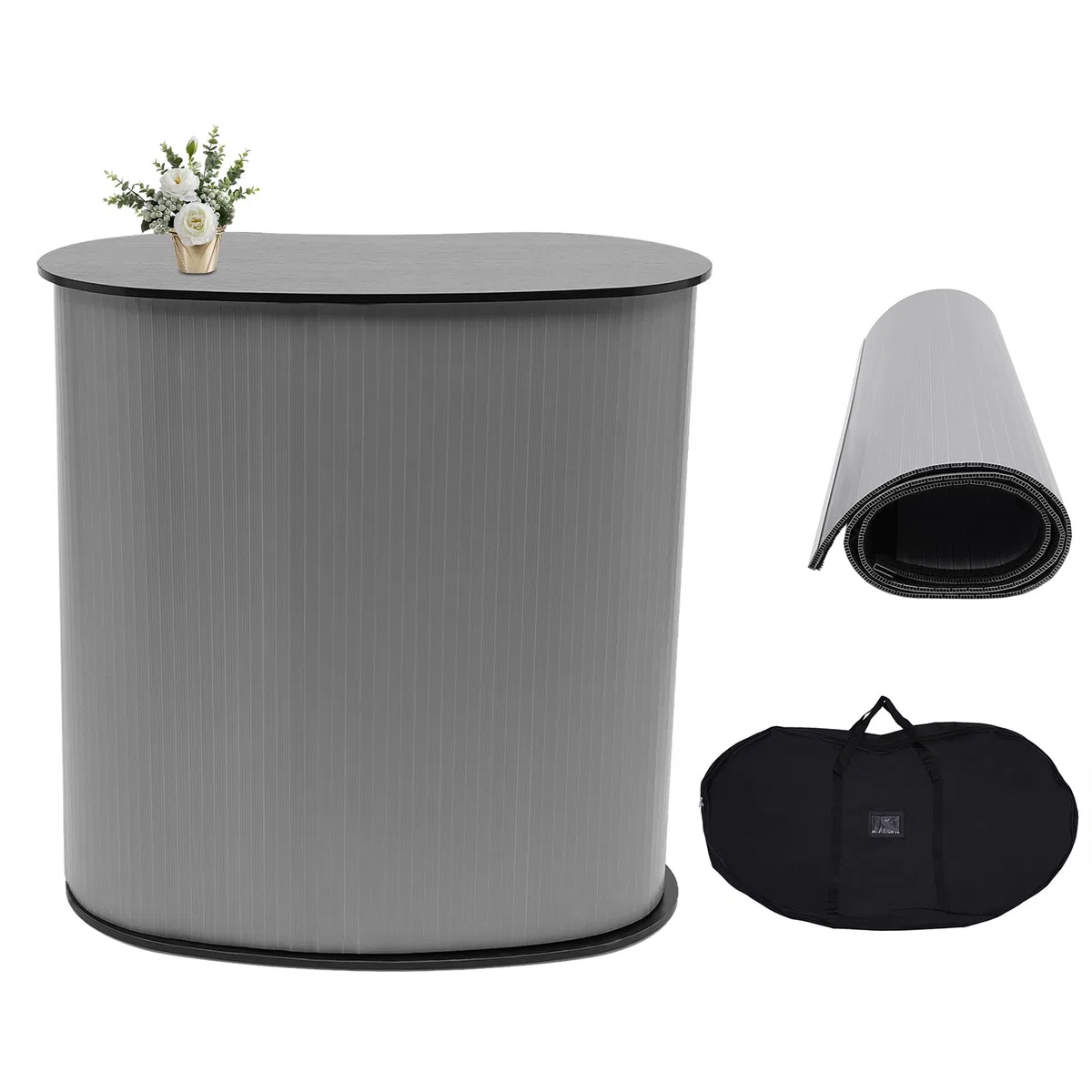 Messetheke Faltbar, 40 x 90 x 90cm Tragbare Messetheke Messetresen mit Tasche, Tragbar Counter Table Stand Display Kapazität 50kg, Empfangstheke Prsentationsstnder
