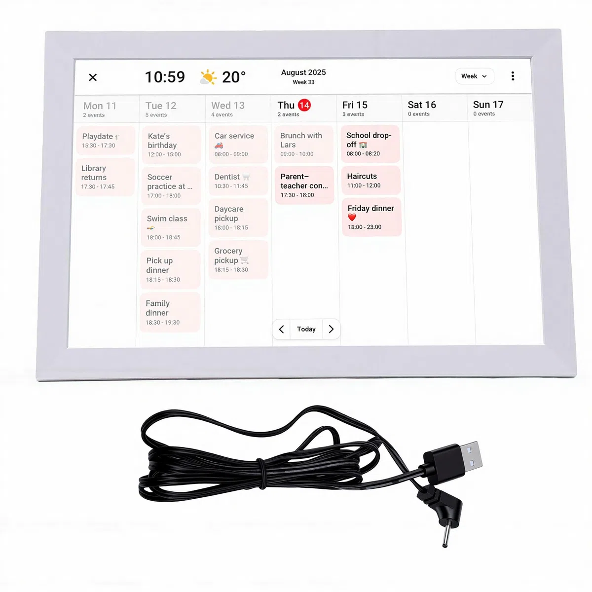 KKPLZZ Intelligenter Digitaler Kalender, 10,1-Zoll-HD-Touchscreen-WLAN-Planer mit Aufgabentabelle für das Familienbüro zu Hause