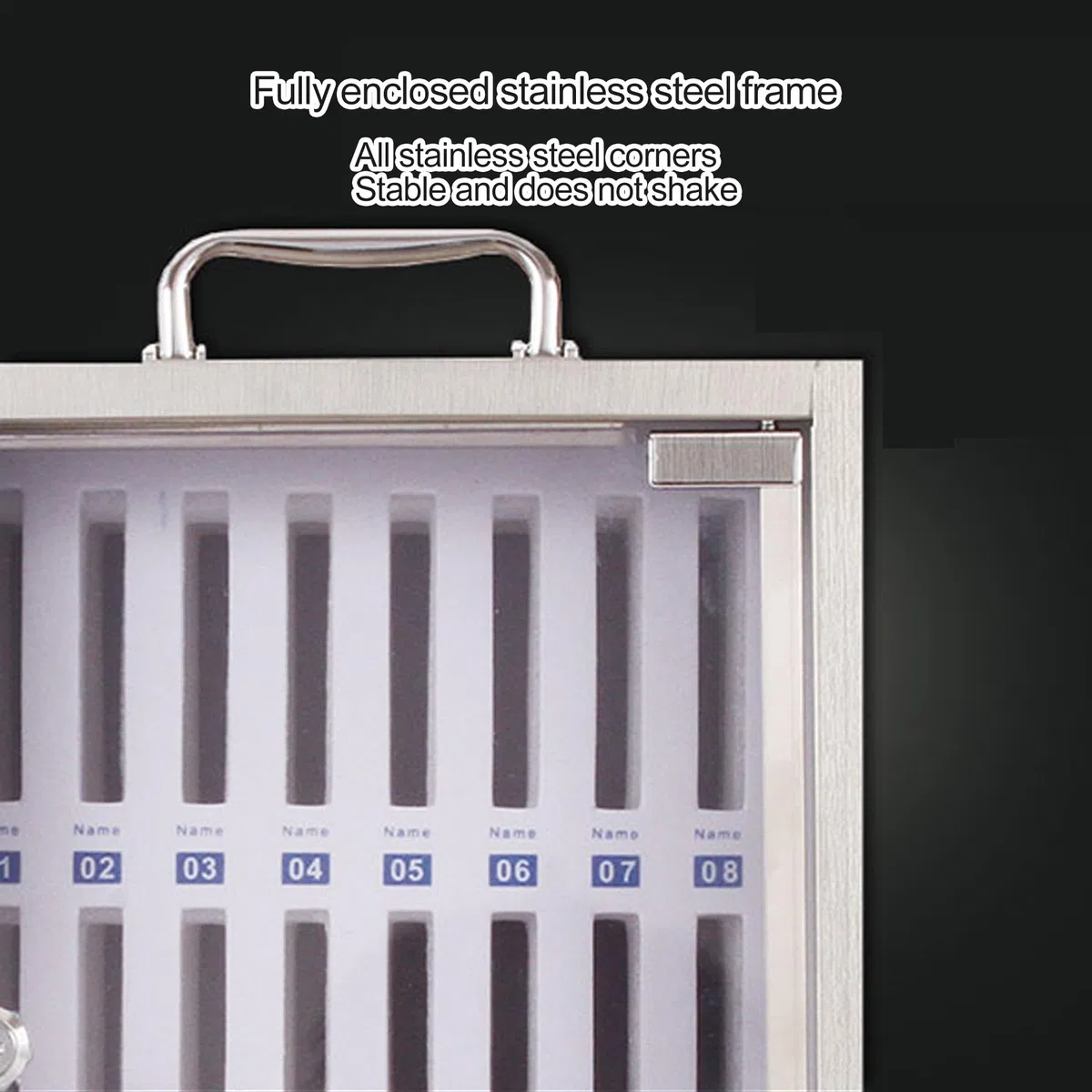 Generisch Wandmontierter Handyschrank aus Edelstahl mit 24 Fächern – Sicherer Organizer für Klassenzimmer, Schreibtische und Wertsachen von Schülern