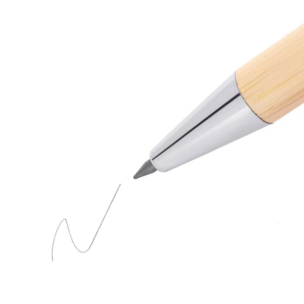 MPM Eternal Bleistift aus Bambus, ewiges Schreiben bis zu 10 km, mit Gravur, personalisierter Stift, Werbekugelschreiber mit Wunschtext & Logo, Holz/Metall-Stift, eco friendly, Preis für 1000 Stück