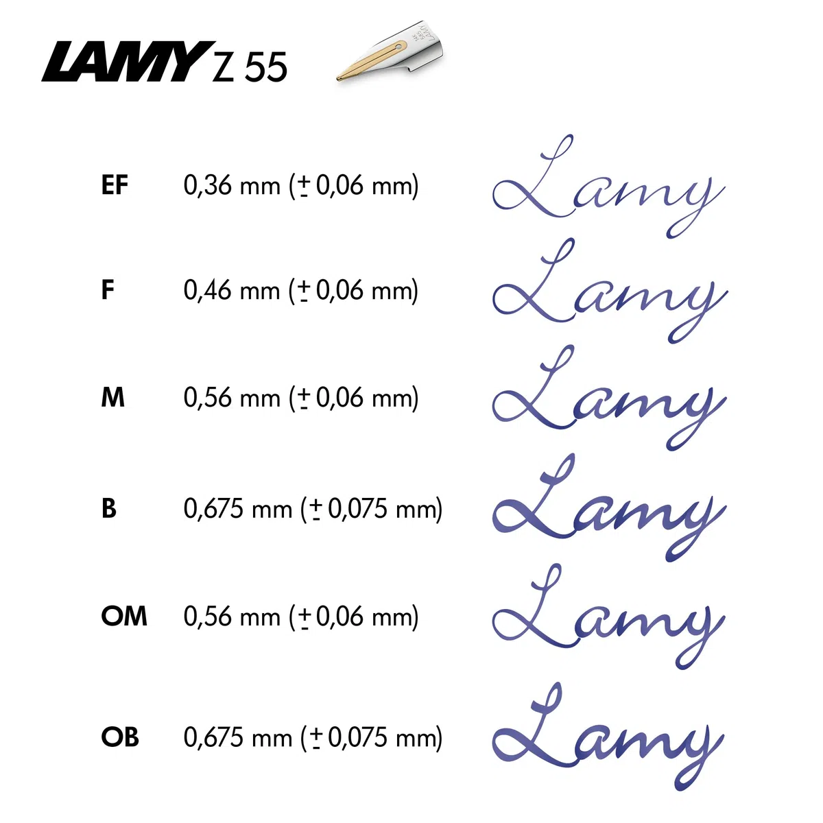 Lamy accent hochglänzender Füllhalter 098 im Lack-Finish mit austauschbarem Griffstück mit Zierringen diamantiert und Stahlfeder Federstärke Fein, inkl. Tintenpatrone T 10 blau