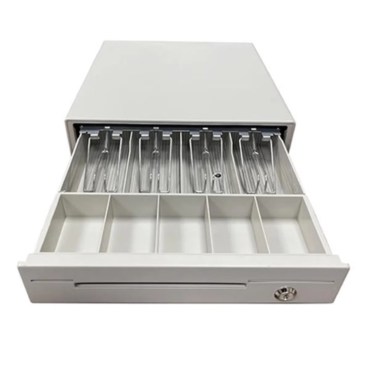 Kassenbox, Robuste, kompakte Kassenschublade mit manuellem Drucköffner und herausnehmbarem Münzfach for Geschäfte, Läden und Unternehmen