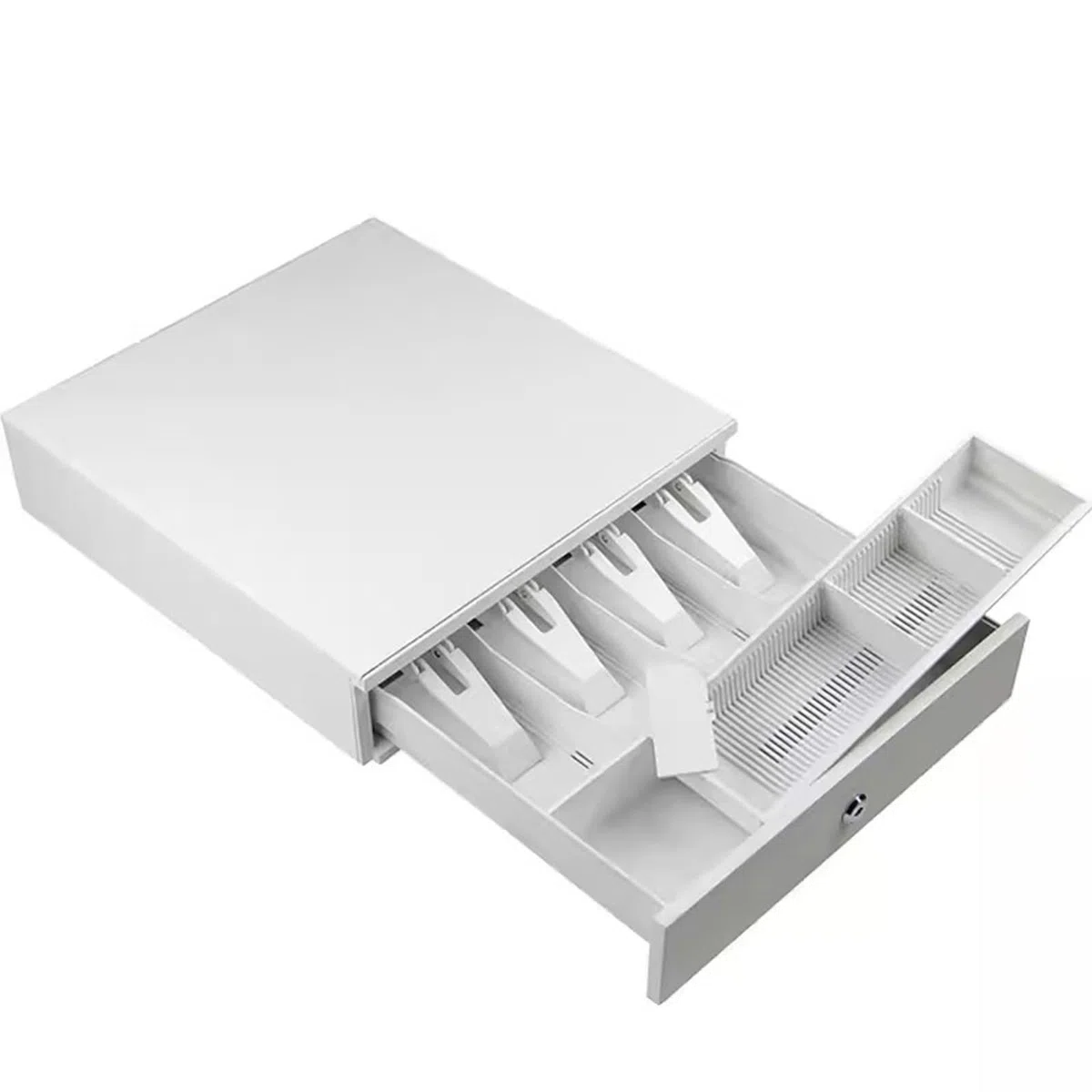 Kassenbox, Kassenschublade Manuell/Automatisch Öffnende Kassenschublade Hochleistungs-Kassenschublade for POS-System(Bianco)