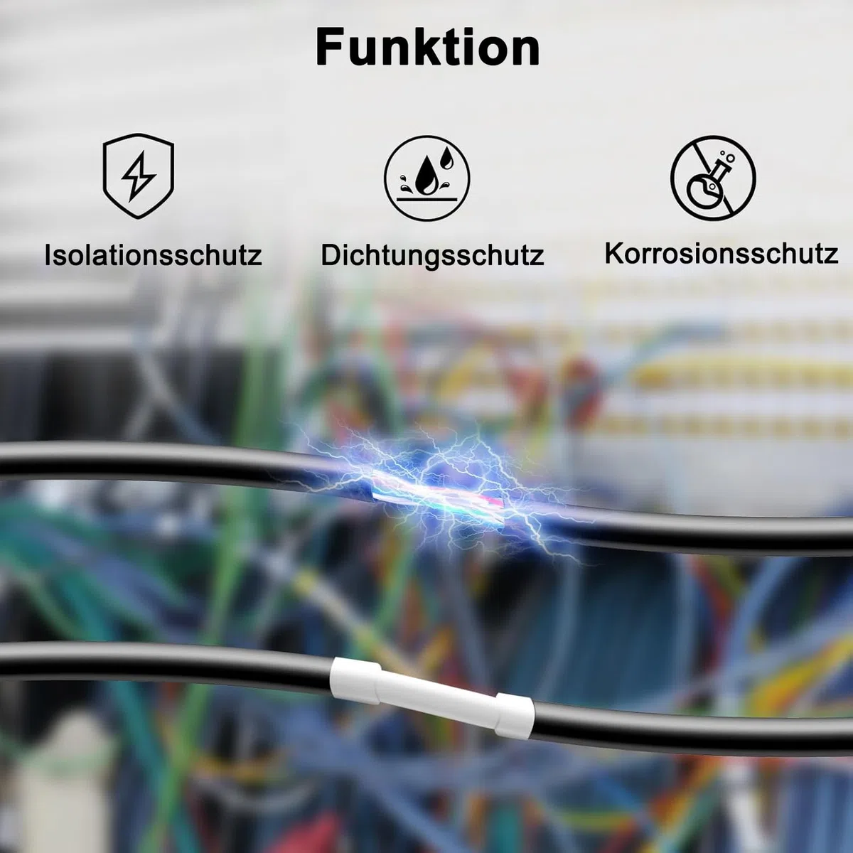 50er-Pack Ersatz für 5,8 mm HSE-211 Schwarz auf Weiß Kompatibel Ptouch
