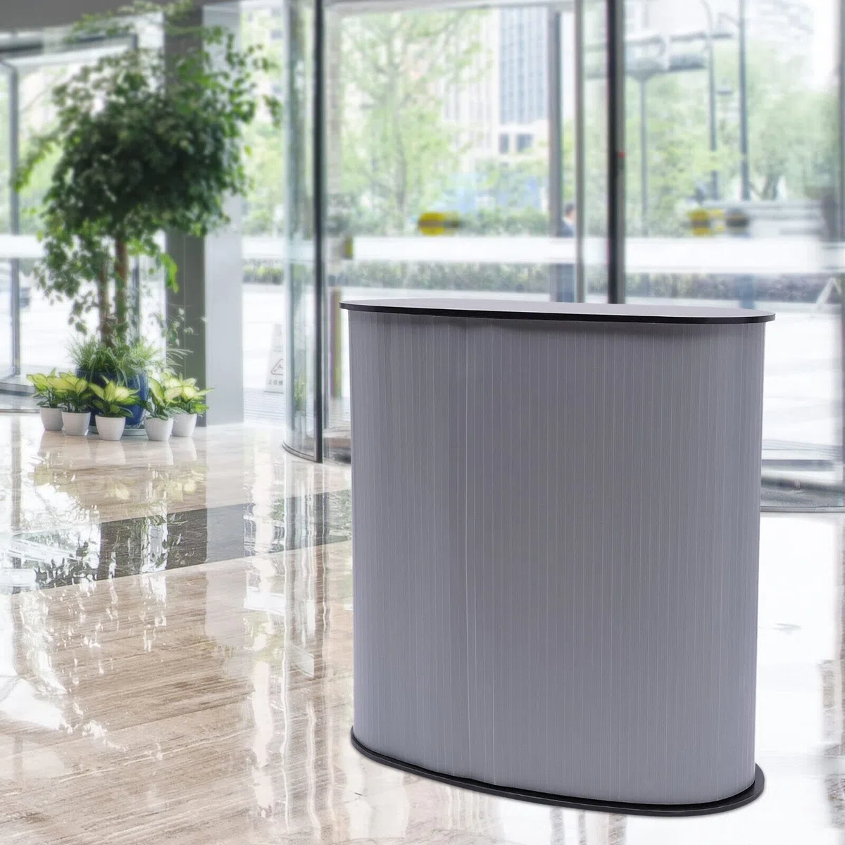 Messetheke Faltbar, 40 x 90 x 90cm Tragbare Messetheke Messetresen mit Tasche, Tragbar Counter Table Stand Display Kapazität 50kg, Empfangstheke Prsentationsstnder