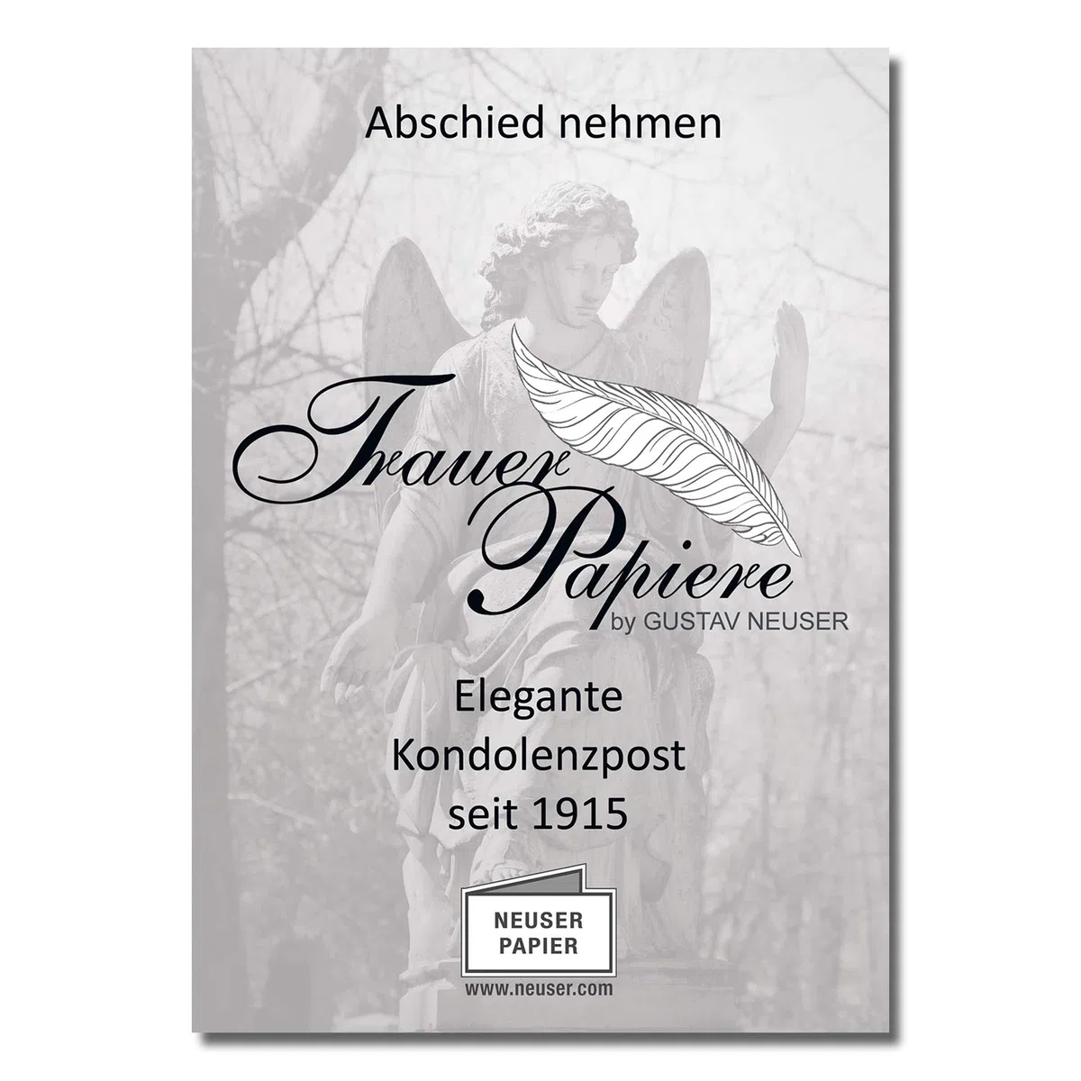200x Trauerkarte mit Umschlag Set Danksagung - weltlich - DIN Lang Hoch-Format - Danksagungskarten Trauerkarten nach Beerdigung - Trauer-Papiere by GUSTAV NEUSER
