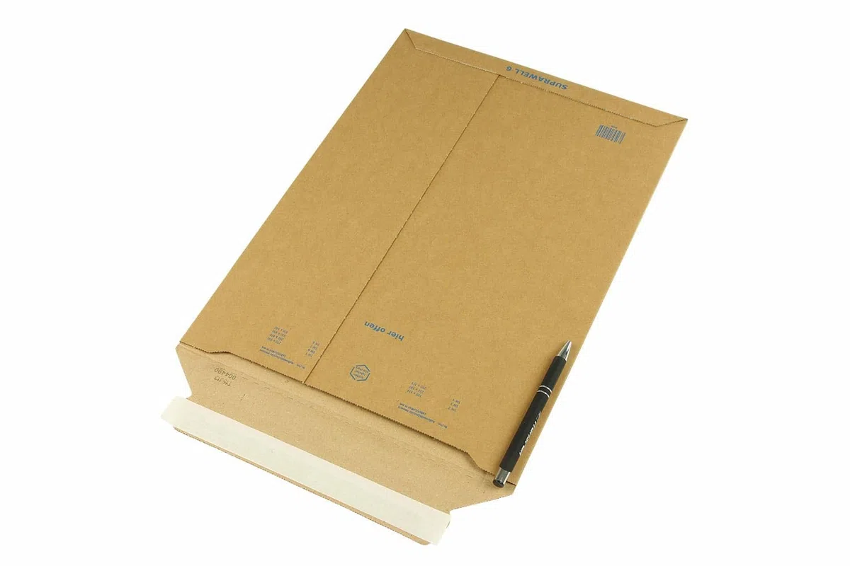 Wellpapp-Versandtasche, B4, braun, Abm (LxB): 286x407mm, mit Selbstklebeverschluss, 500 Stück, Verpackungsheld